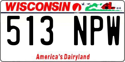 WI license plate 513NPW