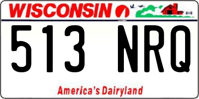 WI license plate 513NRQ