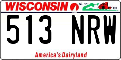 WI license plate 513NRW