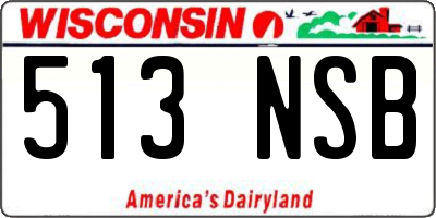 WI license plate 513NSB