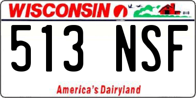 WI license plate 513NSF