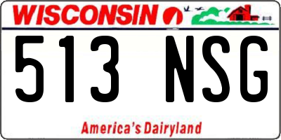 WI license plate 513NSG