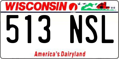 WI license plate 513NSL