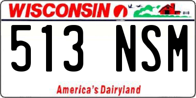 WI license plate 513NSM