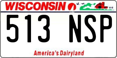 WI license plate 513NSP