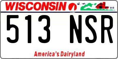 WI license plate 513NSR