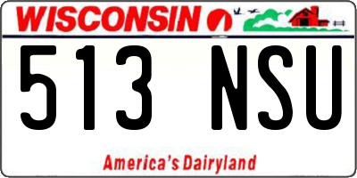 WI license plate 513NSU