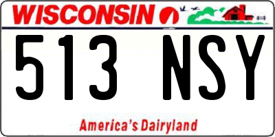 WI license plate 513NSY