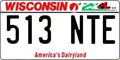 WI license plate 513NTE