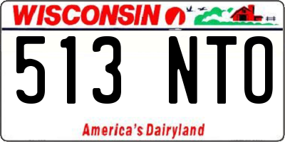 WI license plate 513NTO