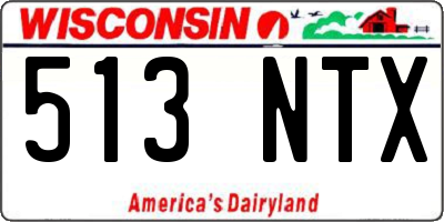WI license plate 513NTX