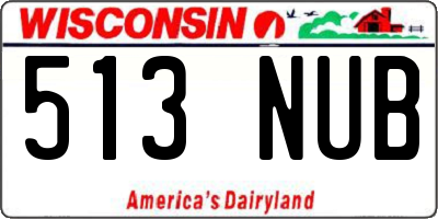 WI license plate 513NUB