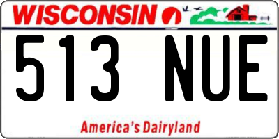 WI license plate 513NUE