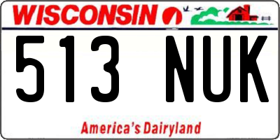 WI license plate 513NUK