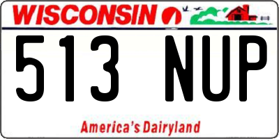 WI license plate 513NUP