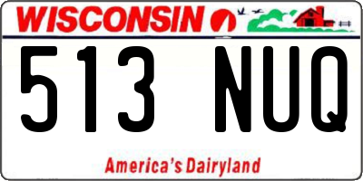 WI license plate 513NUQ