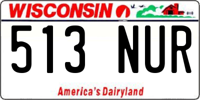 WI license plate 513NUR