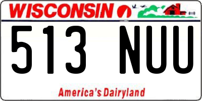 WI license plate 513NUU