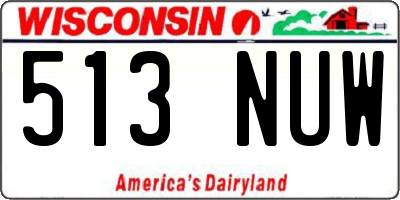 WI license plate 513NUW