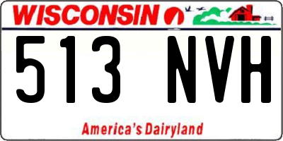 WI license plate 513NVH