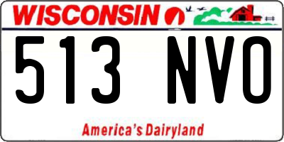 WI license plate 513NVO