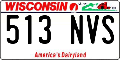 WI license plate 513NVS