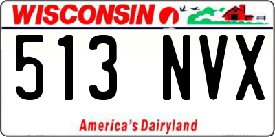 WI license plate 513NVX