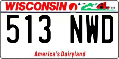 WI license plate 513NWD