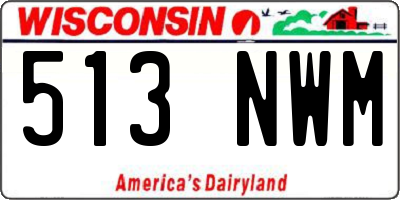 WI license plate 513NWM