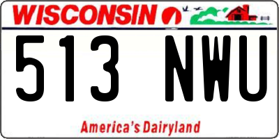 WI license plate 513NWU