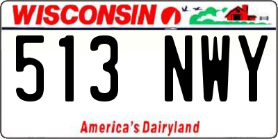 WI license plate 513NWY