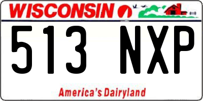 WI license plate 513NXP