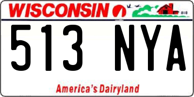 WI license plate 513NYA