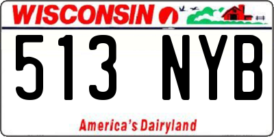 WI license plate 513NYB