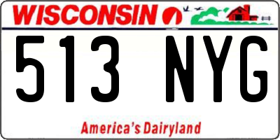 WI license plate 513NYG