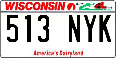 WI license plate 513NYK
