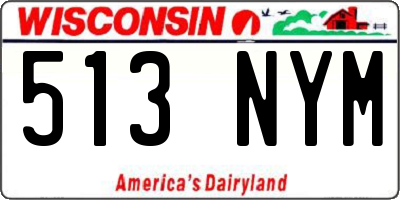 WI license plate 513NYM