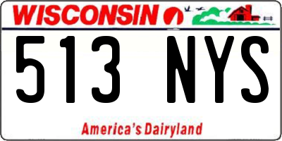 WI license plate 513NYS