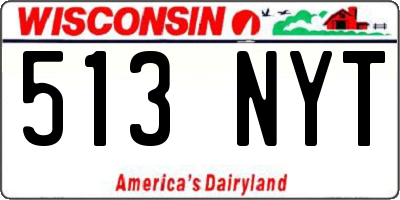 WI license plate 513NYT