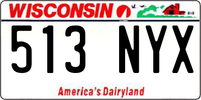WI license plate 513NYX