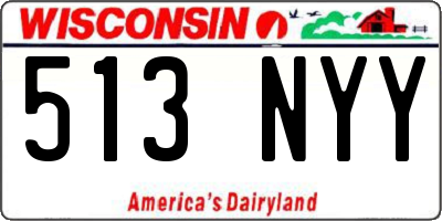 WI license plate 513NYY