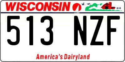 WI license plate 513NZF