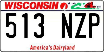 WI license plate 513NZP
