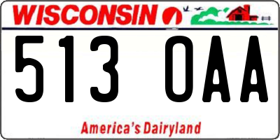 WI license plate 513OAA