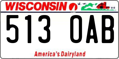 WI license plate 513OAB