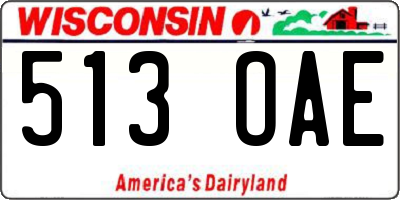 WI license plate 513OAE