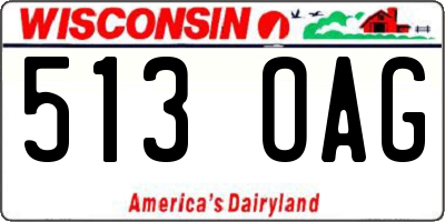 WI license plate 513OAG