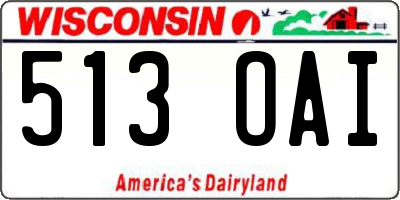 WI license plate 513OAI