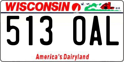 WI license plate 513OAL