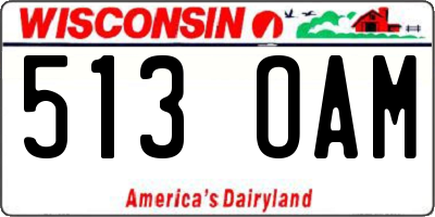 WI license plate 513OAM